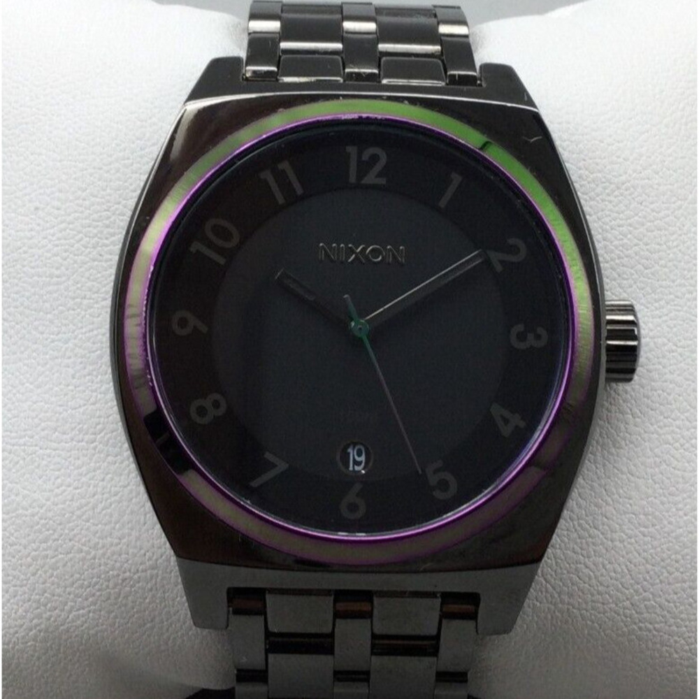 Nixon The Monopoly Watch Women 40mm Black Date Stainless 100M New Battery 6"